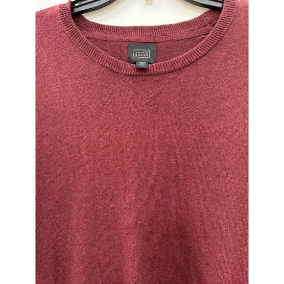 14th union burgundy crewneck pullover sweater size large - Picture 3 of 3